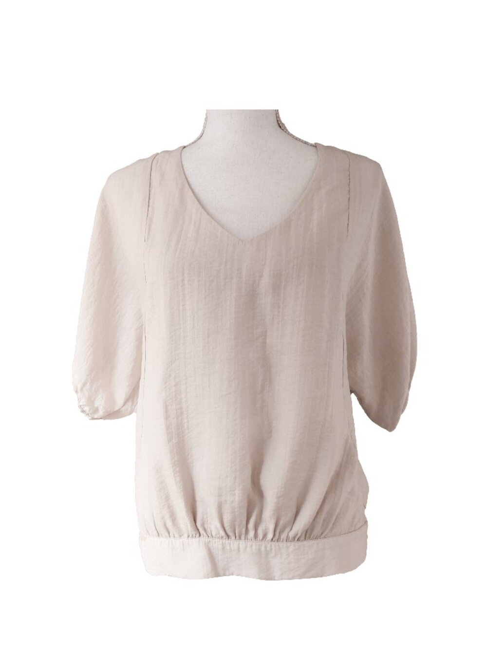 BCBG puff Sleeve Top Petal Pink Feminine Peasant Lightweight Girly Pastel